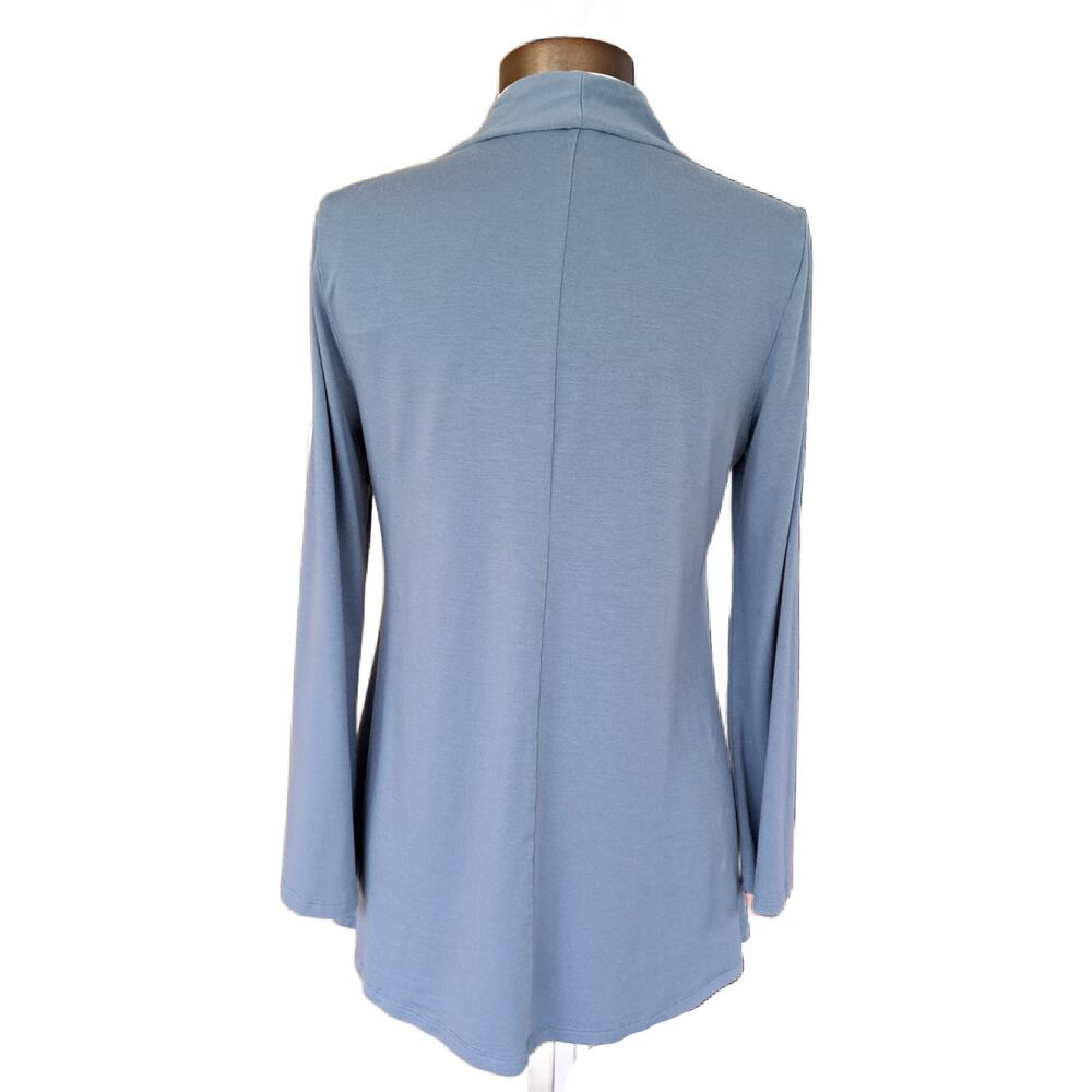 EILEEN FISHER Slate Blue V-neck Tunic Top Size Small Long Sleeve Tencel - Picture 3 of 8